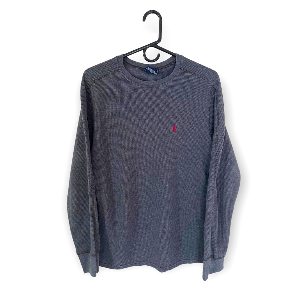 Polo Ralph Lauren Sleepwear Long Sleeve Tee T Shirt Men's Waffle Knit Gray M